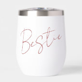 Red Bestie Galentine Day Chic Minimalist Script (Voorkant)