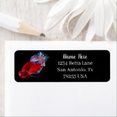 Red Betta Fighting Fish Return Address Etiket (Insitu)