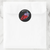 Red Betta Fighting Fish Ronde Sticker (Tas)