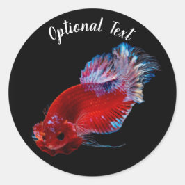 Red Betta Fighting Fish Ronde Sticker