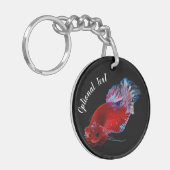 Red Betta Fighting Fish Sleutelhanger (Voorkant Links)