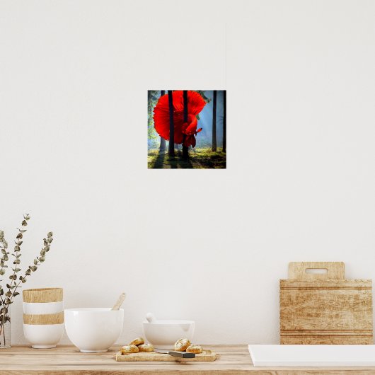 Red Betta Fish Poster (Keuken)