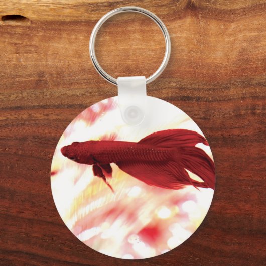 Red Betta Fish Sleutelhanger (Voorkant)