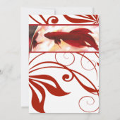 Red Betta Fish Wedding Invitation Kaart (Achterkant)
