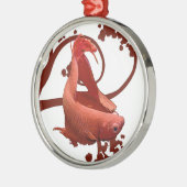 Red Betta Siamese gevechtsvis Metalen Ornament (Links)