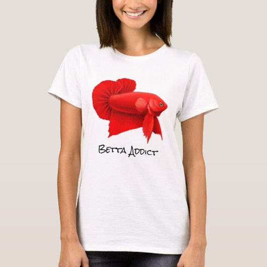 Red Betta Splendens Plakat Fish Women's T-Shirt (Voorkant)