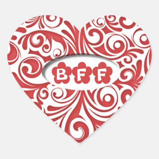 Red BFF Heart Stickers (Voorkant)