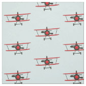 Red Bi-Plane Pattern Stof (Swatch)