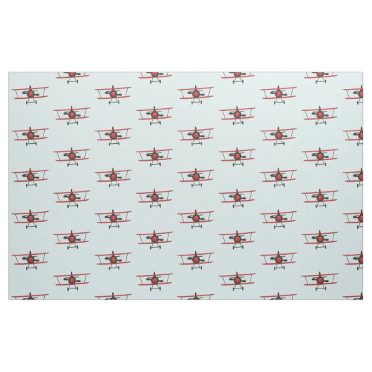 Red Bi-Plane Pattern Stof (Fat Quarter)