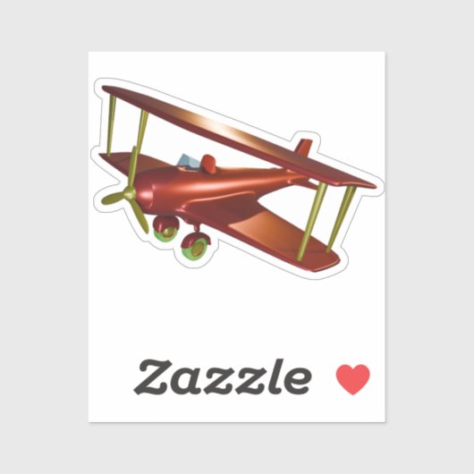 Red Bi-plane Popcorn Anime Sticker (Vel)