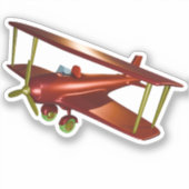 Red Bi-plane Popcorn Anime Sticker (Voorkant)