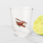 Red Bi-plane Shot Glas (Voorkant)