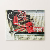 Red Bicycle & Amsterdam, Nederland/design Legpuzzel (Horizontaal)