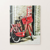 Red Bicycle & Amsterdam, Nederland/design Legpuzzel (Verticaal)