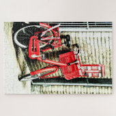 Red Bicycle & Amsterdam, Nederland/vintage Legpuzzel (Horizontaal)