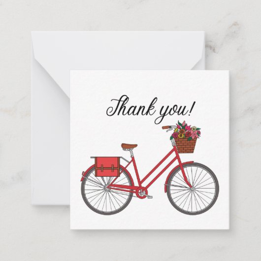 Red Bicycle Dank je Notitiekaartje (Voorkant)
