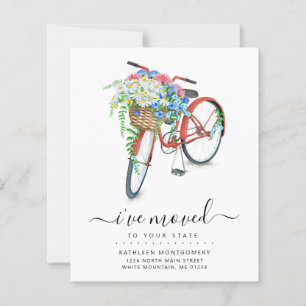 Red Bicycle Floral Basket Budget Moving Kaart