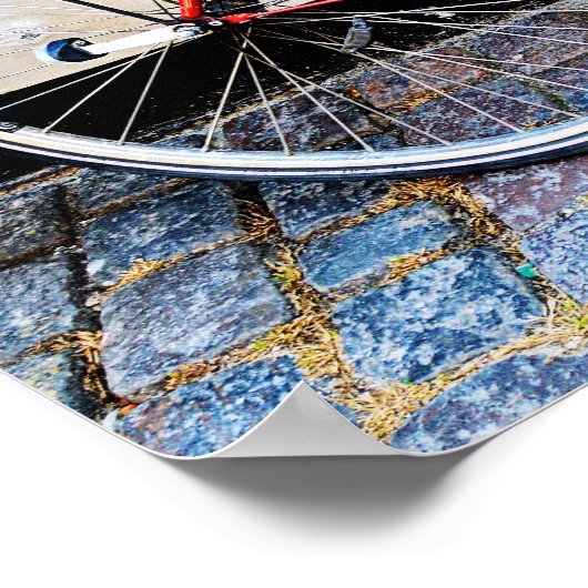 Red Bicycle, Kopenhagen, Denemarken Poster (Hoek)