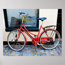 Red Bicycle, Kopenhagen, Denemarken Poster
