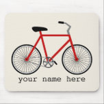 Red Bicycle Mousepad Muismat<br><div class="desc">Een mousepad met een afbeelding van een rode fiets.</div>