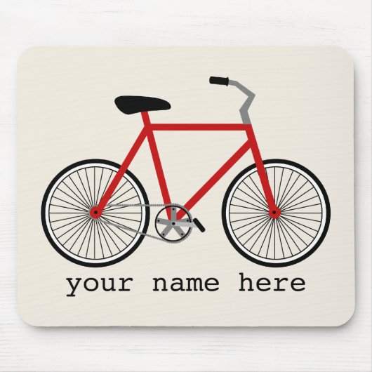 Red Bicycle Mousepad Muismat (Voorkant)