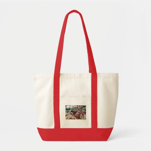 "Red Bicycles" Canvas Pocket Canvas tas (Voorkant)