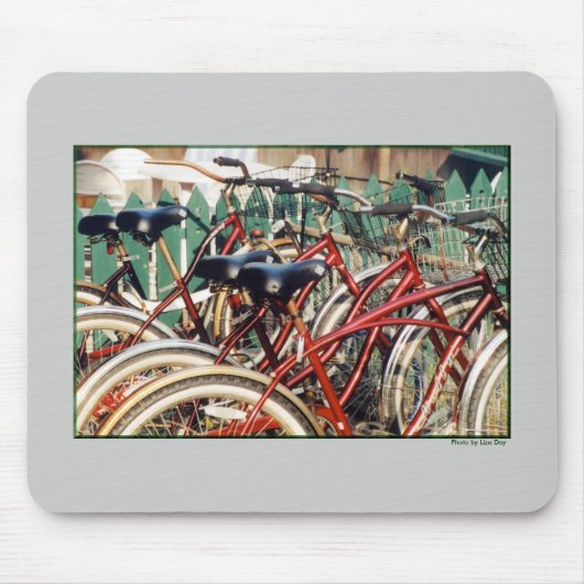 "Red Bicycles" Mousepad Muismat (Voorkant)