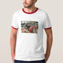 'Red Bicycles' volwassen Ringer T-shirt