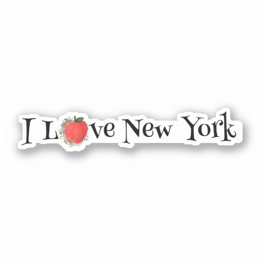 RED BIG APPLE I Love New York Sticker (Voorkant)
