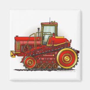 Red Big Dozer Tractors Magnets Magneet
