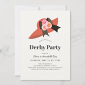 Red Big Pet Rozen Derby Party Invitation Kaart (Voorkant)