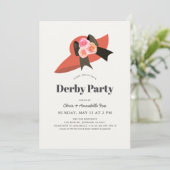 Red Big Pet Rozen Derby Party Invitation Kaart (Staand voorkant)