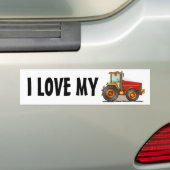 "Red Big Tractor, IK HOOP VAN MIJN...Bumpersticker Bumpersticker (Op auto)