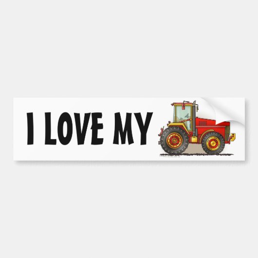 "Red Big Tractor, IK HOOP VAN MIJN...Bumpersticker Bumpersticker (Voorkant)