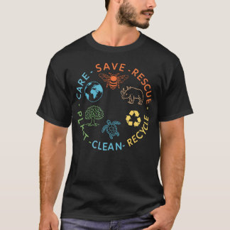 Red Bijen Red Dieren Hergebruik Plastic Aarde T-shirt