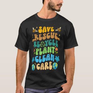 Red Bijen Red Dieren Recycle Kunststof Aarde T-shirt