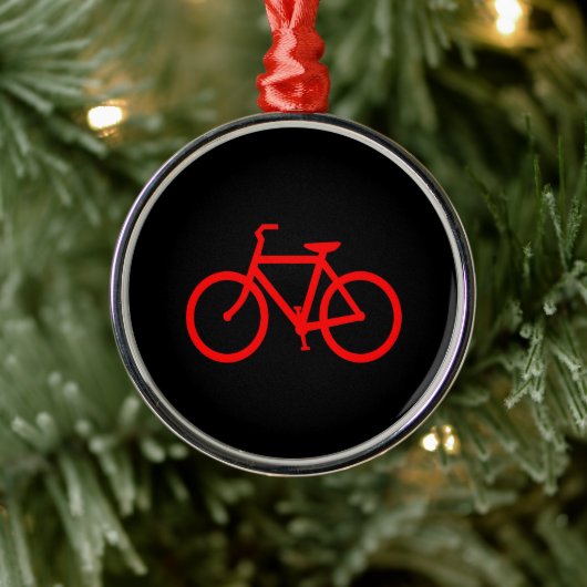 Red Bike Graphic Metalen Ornament (Boom)