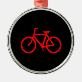 Red Bike Graphic Metalen Ornament