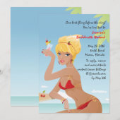 Red Bikini Girl Bachelorette Kaart (Voorkant / Achterkant)