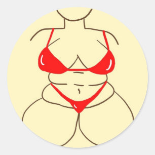 Red Bikini Ronde Sticker