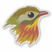 Red-Billed Leiothrix Bird—simplified  Sticker (Voorkant)