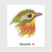 Red-Billed Leiothrix Bird—simplified  Sticker (Vel)