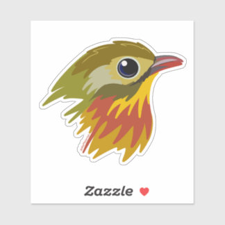 Red-Billed Leiothrix Bird—simplified  Sticker