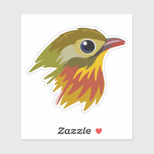 Red-Billed Leiothrix Bird—simplified  Sticker (Vel)