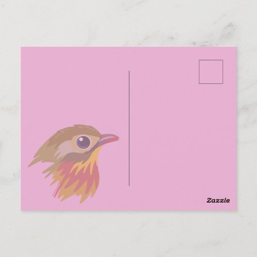 Red-Billed Leiothrix Bird—vereenvoudigd Briefkaart (Achterkant)