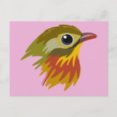Red-Billed Leiothrix Bird—vereenvoudigd Briefkaart (Voorkant)