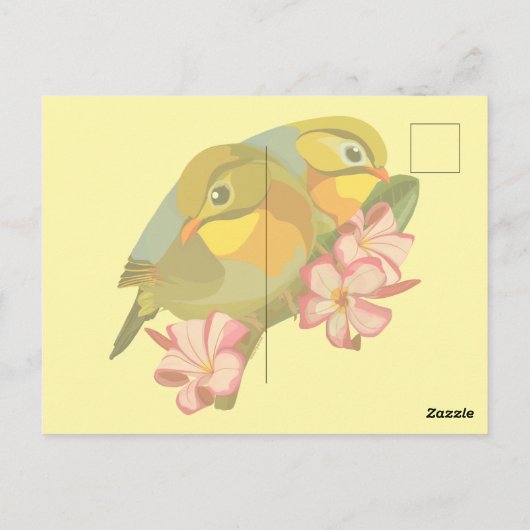 RED-BILLED LEIOTHRIX BIRDS BRIEFKAART (Achterkant)