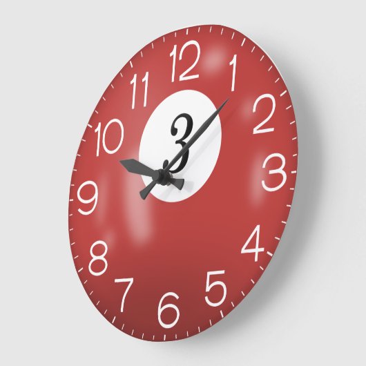 Red Billiard #3 Ball Grote Klok (Hoek)