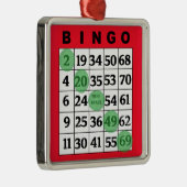 Red BINGO Kaart | Kerstmis van BINGO Lover Metalen Ornament (Rechts)