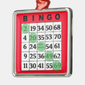 Red BINGO Kaart | Kerstmis van BINGO Lover Metalen Ornament (Links)